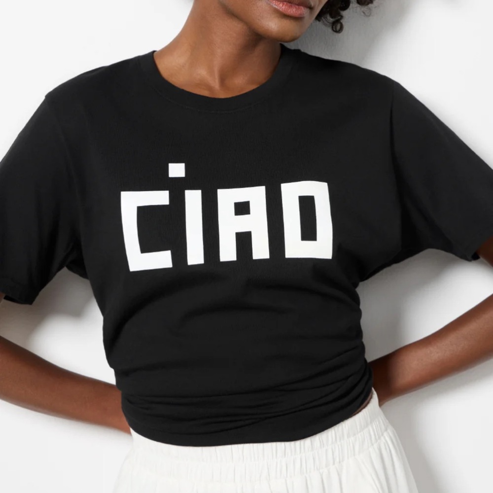 Clare V Ciao Black Tee - NWT - 2XL